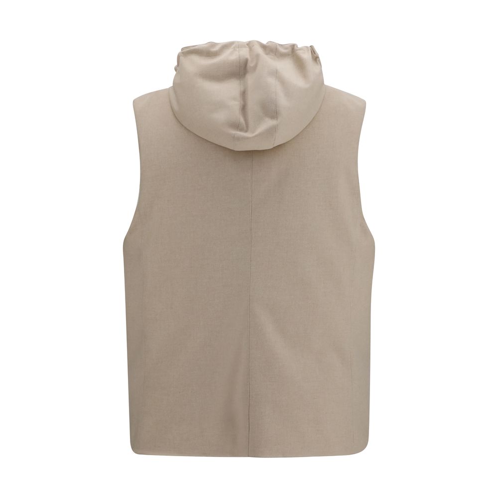 Brunello Cucinelli Gilet Beige in Lana