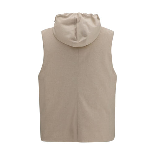 Brunello Cucinelli beige väst i ull