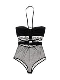 Body Nensi Dojaka nero in mesh