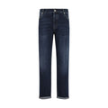 Jeans Brunello Cucinelli in cotone blu a gamba dritta