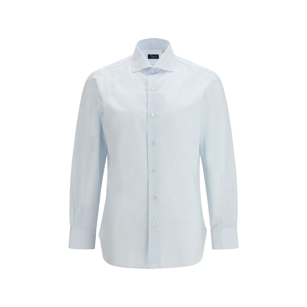 Chemise à motif en coton bleu Finamore