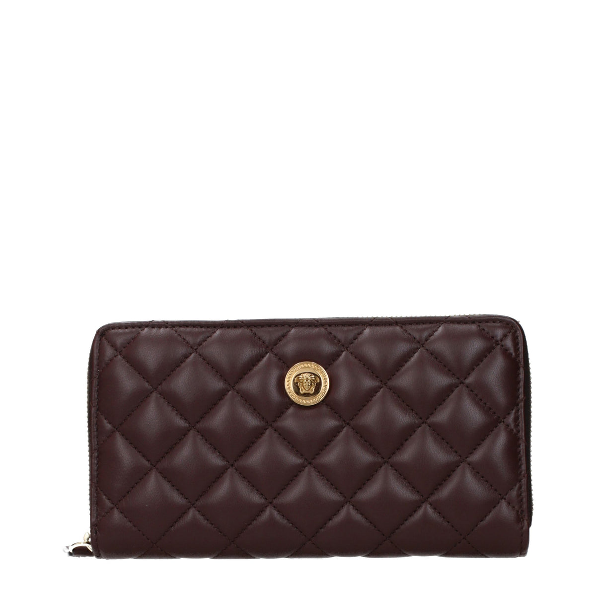 Portefeuille en cuir marron Versace