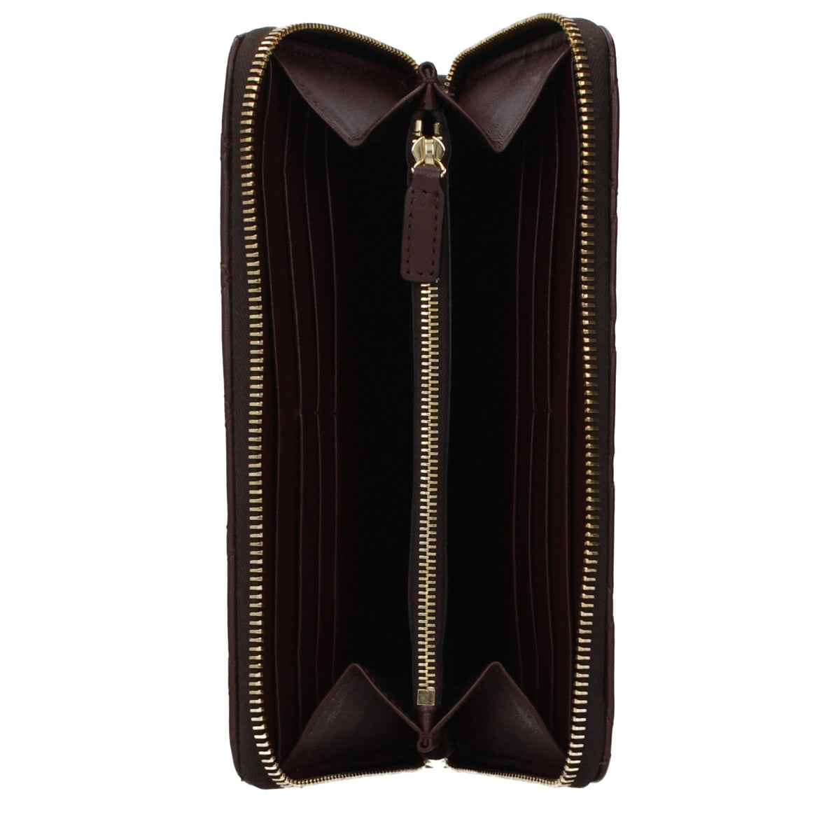 Portefeuille en cuir marron Versace