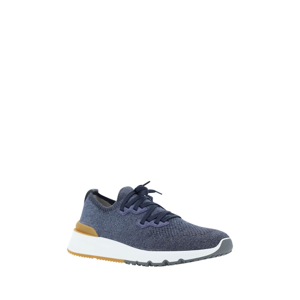 Baskets athlétiques Brunello Cucinelli en coton bleu
