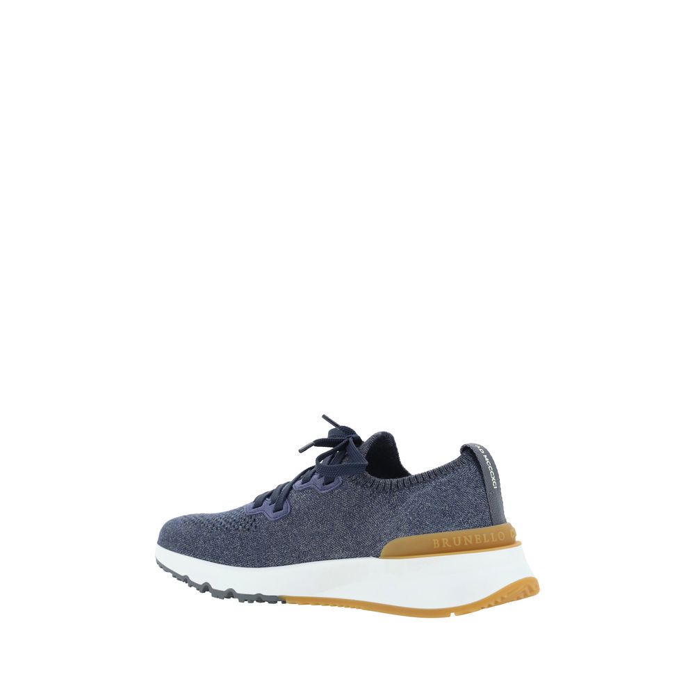 Baskets athlétiques Brunello Cucinelli en coton bleu
