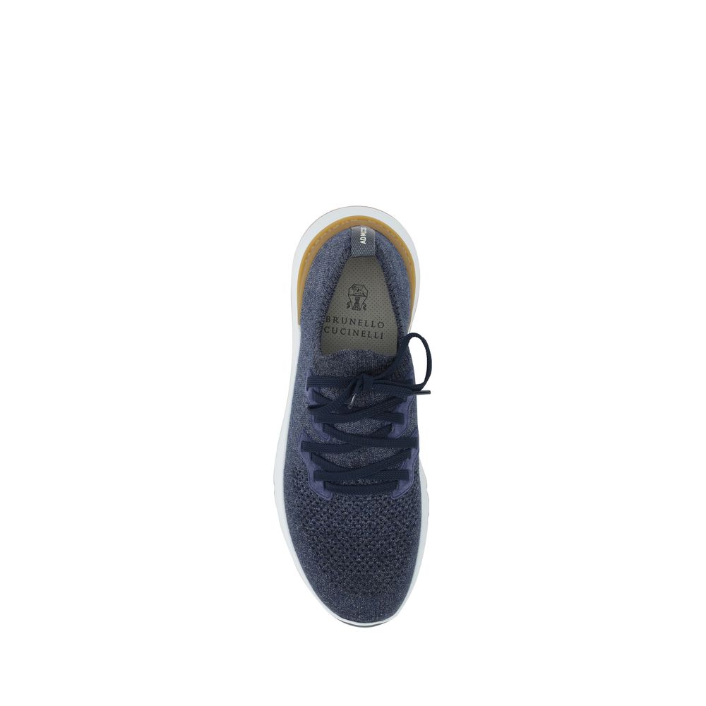 Baskets athlétiques Brunello Cucinelli en coton bleu