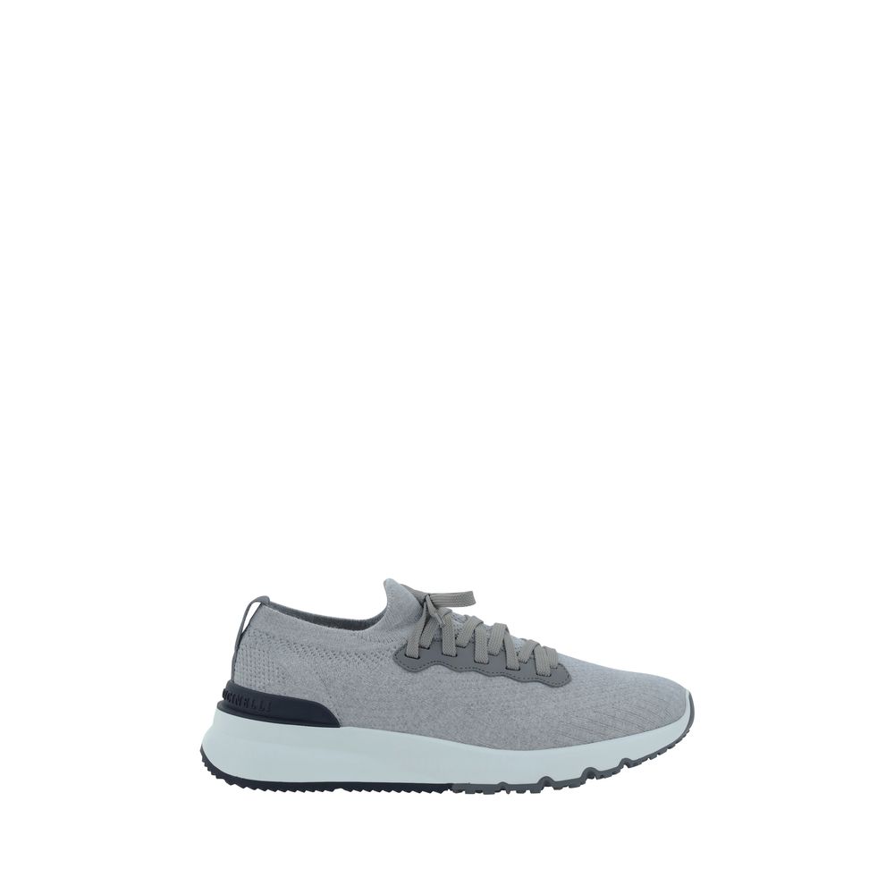 Sneakers sportive Brunello Cucinelli in cotone grigio
