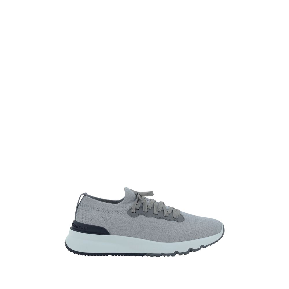 Sneakers sportive Brunello Cucinelli in cotone grigio