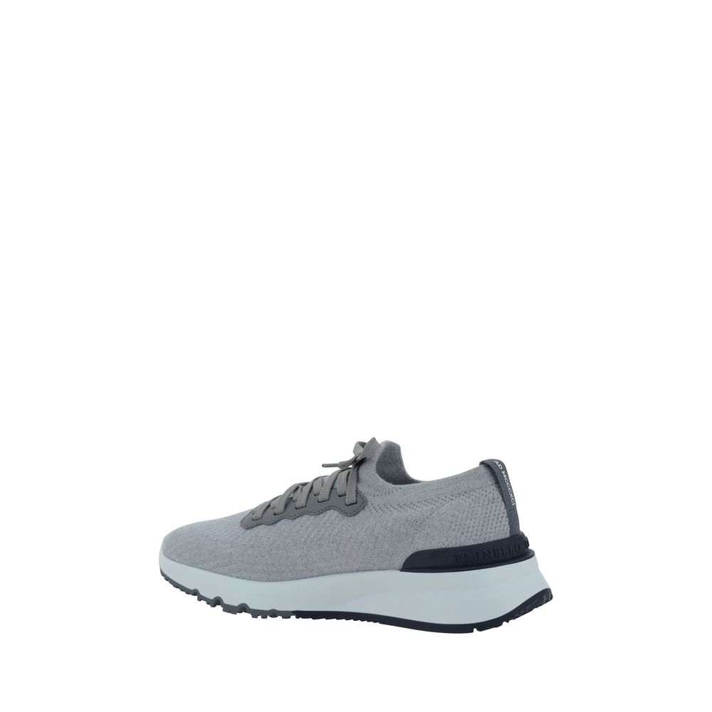 Sneakers sportive Brunello Cucinelli in cotone grigio