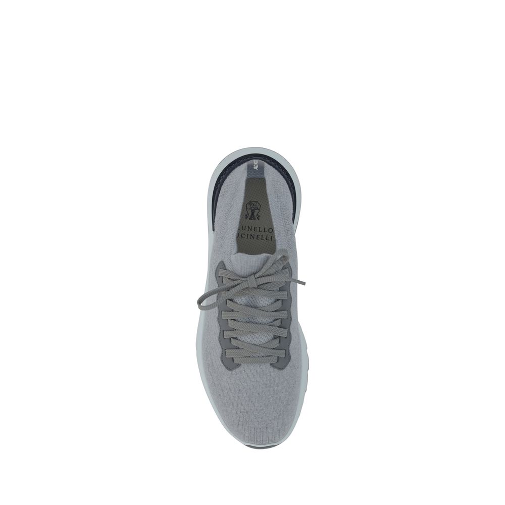 Sneakers sportive Brunello Cucinelli in cotone grigio