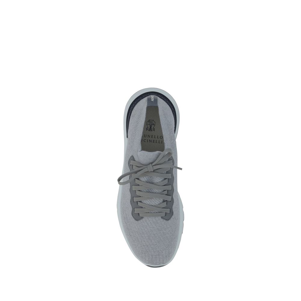 Sneakers sportive Brunello Cucinelli in cotone grigio