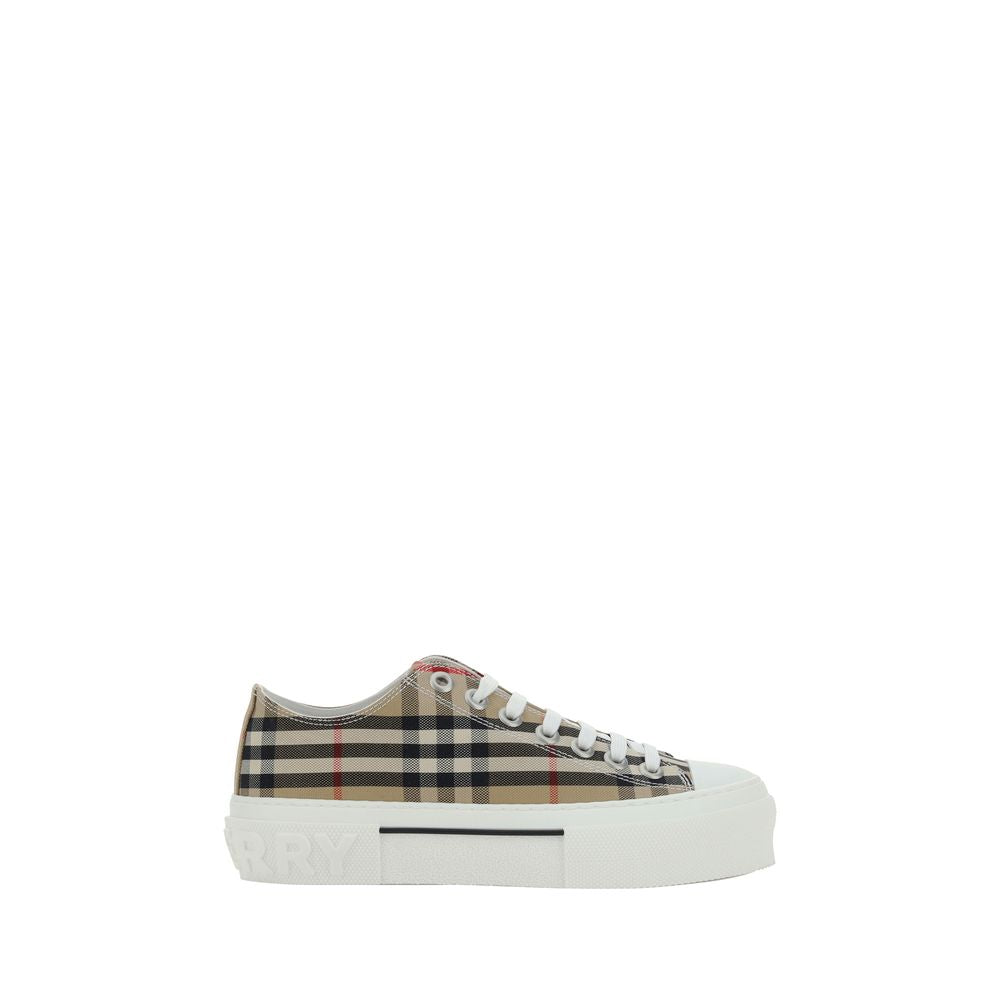 Sneakers basse Burberry marroni in materiale sintetico