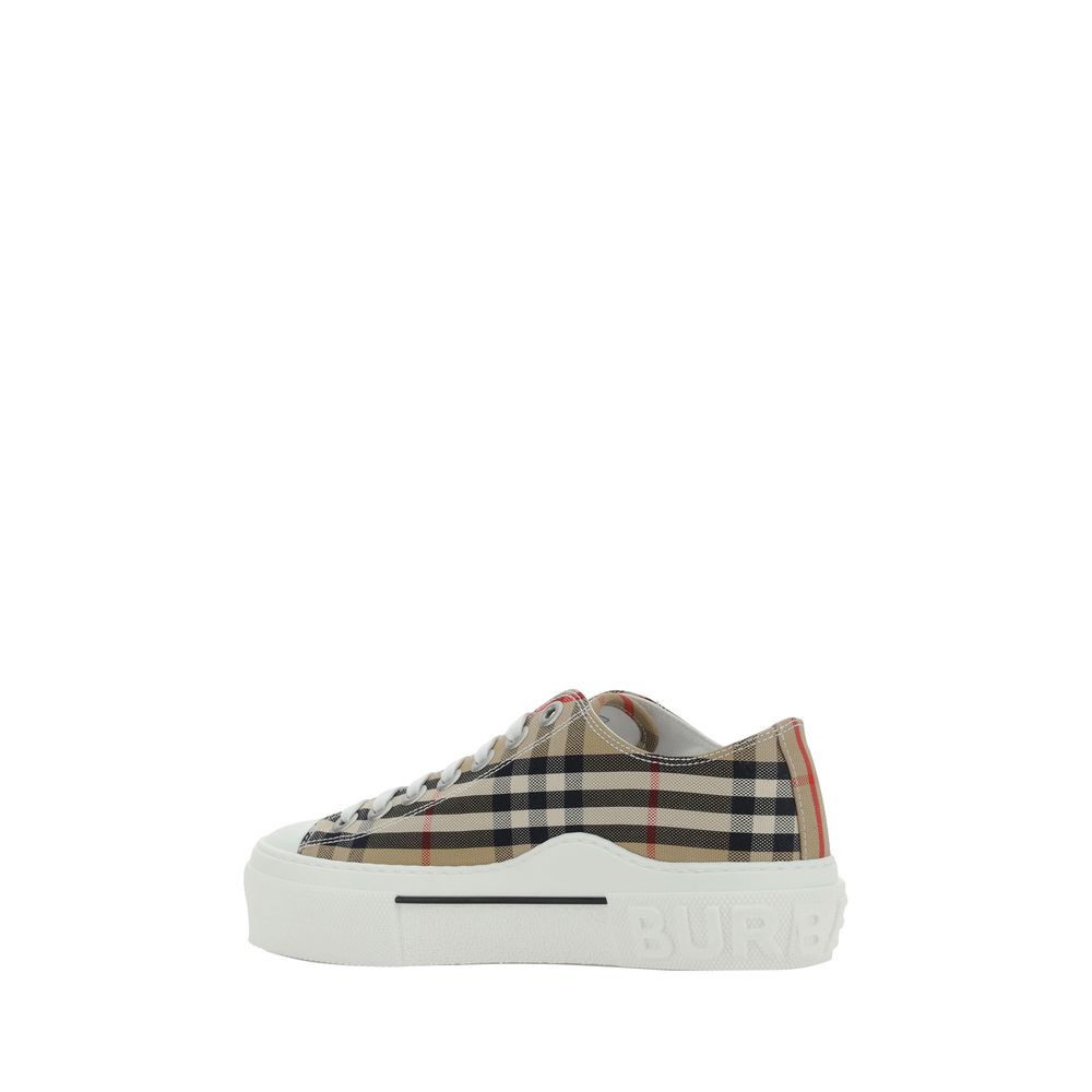 Sneakers basse Burberry marroni in materiale sintetico
