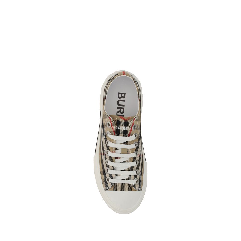 Sneakers basse Burberry marroni in materiale sintetico