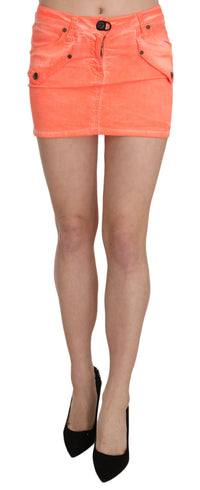 Minigonna casual in cotone elasticizzato arancione PLEIN SUD