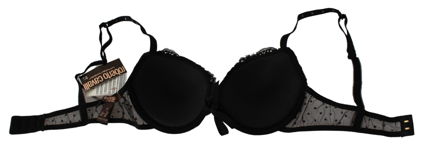 Roberto Cavalli Reggiseno push-up in pizzo nero e rosa intimo