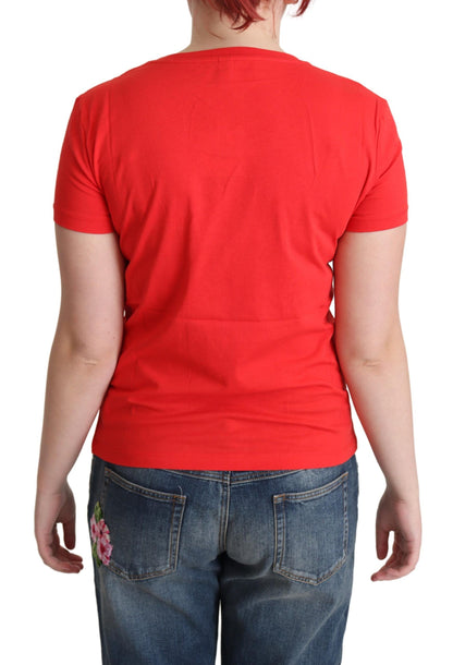 Maglietta e camicetta con stampa Moschino Red Cotton Come Play 4 Us