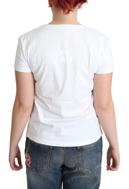 T-shirt Moschino in cotone bianco con stampa Sunny Milano
