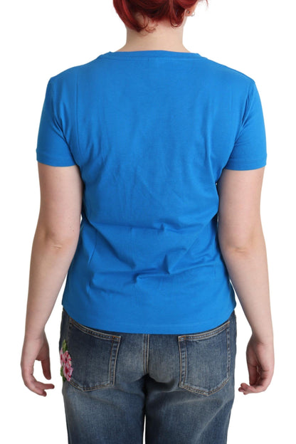 T-shirt Moschino bleu en coton imprimé Sunny Milano