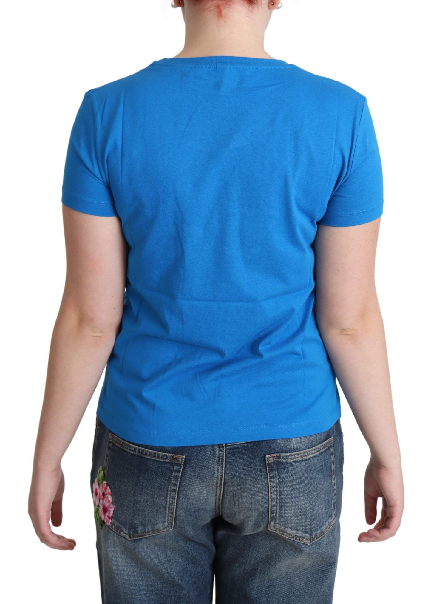 T-shirt con stampa Moschino Blue Cotton Come Play 4 Us