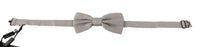 Dolce & Gabbana Silver Gray 100% Silk Adjustable Neck Papillon Bow Tie