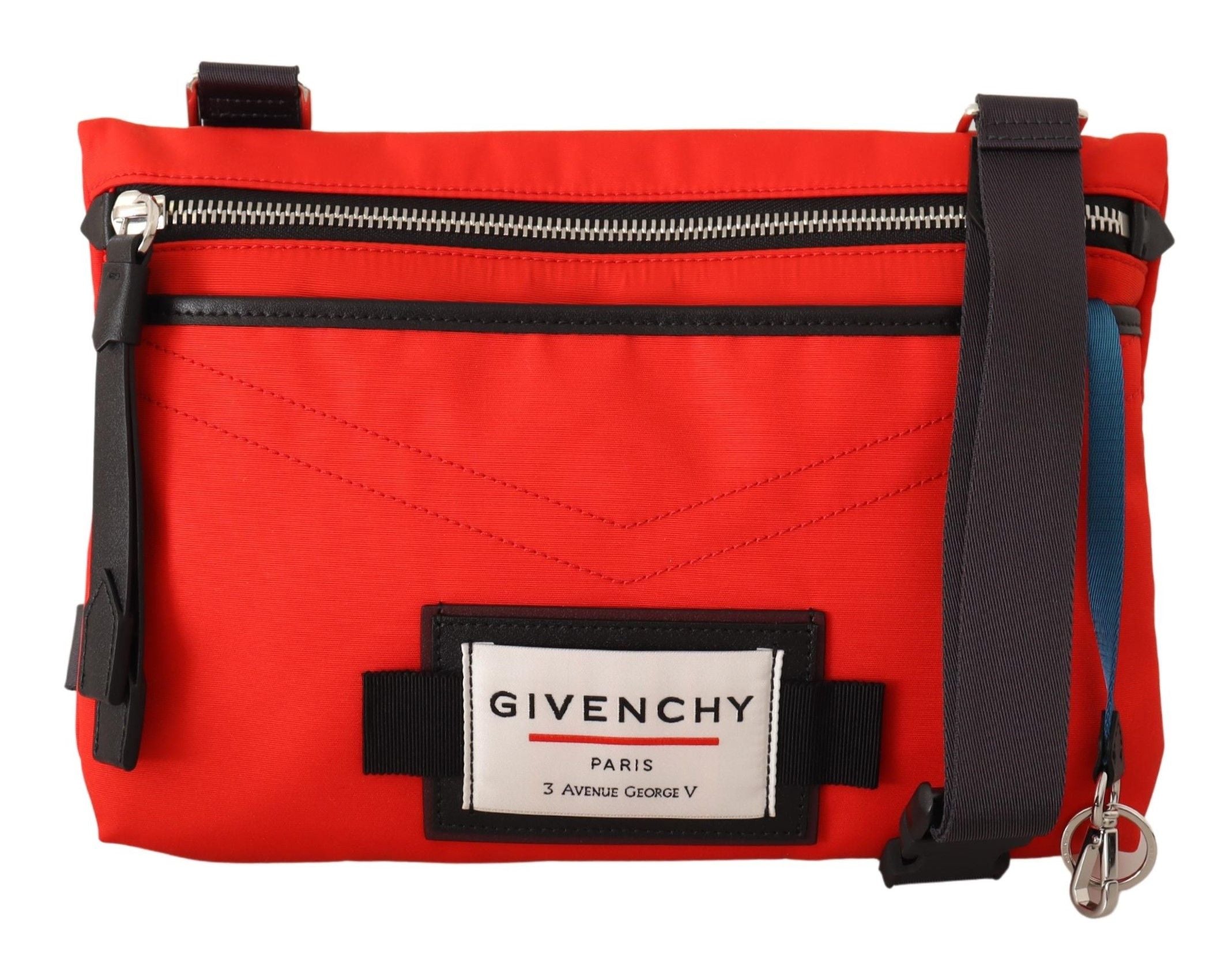 Sac bandoulière plat Givenchy Downtown en polyamide rouge