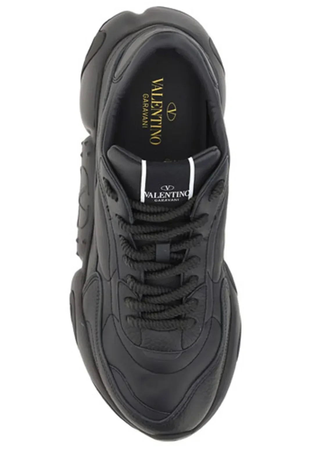 Valentino Black Calf Leather Garavani Sneakers - Axxen 