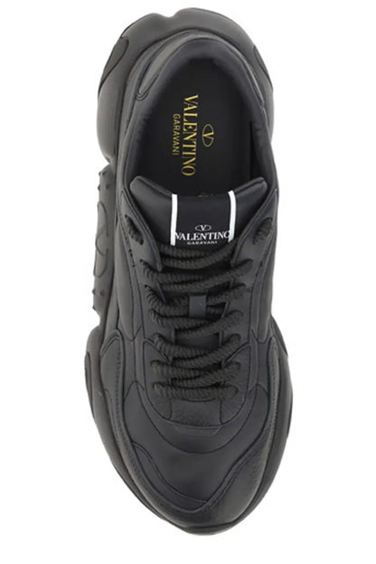 Valentino Black Calf Leather Garavani Sneakers - Axxen 