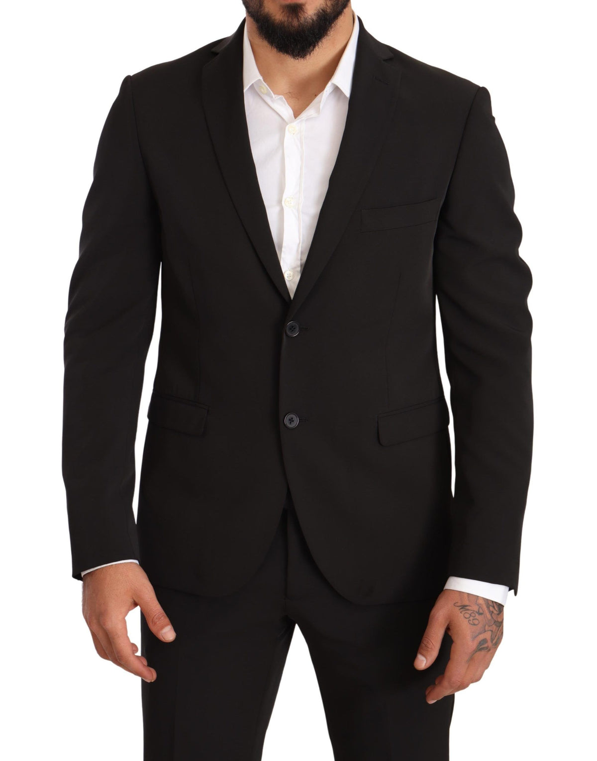 Domenico Tagliente Completo 2 pezzi slim in poliestere nero TAGLIENTE