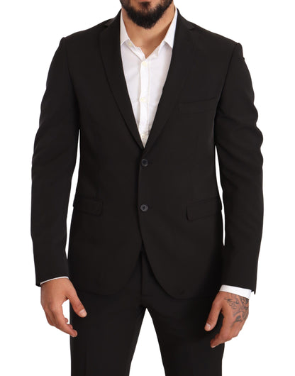 Domenico Tagliente Completo 2 pezzi slim in poliestere nero TAGLIENTE