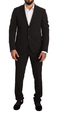 Domenico Tagliente Completo 2 pezzi slim in poliestere nero TAGLIENTE