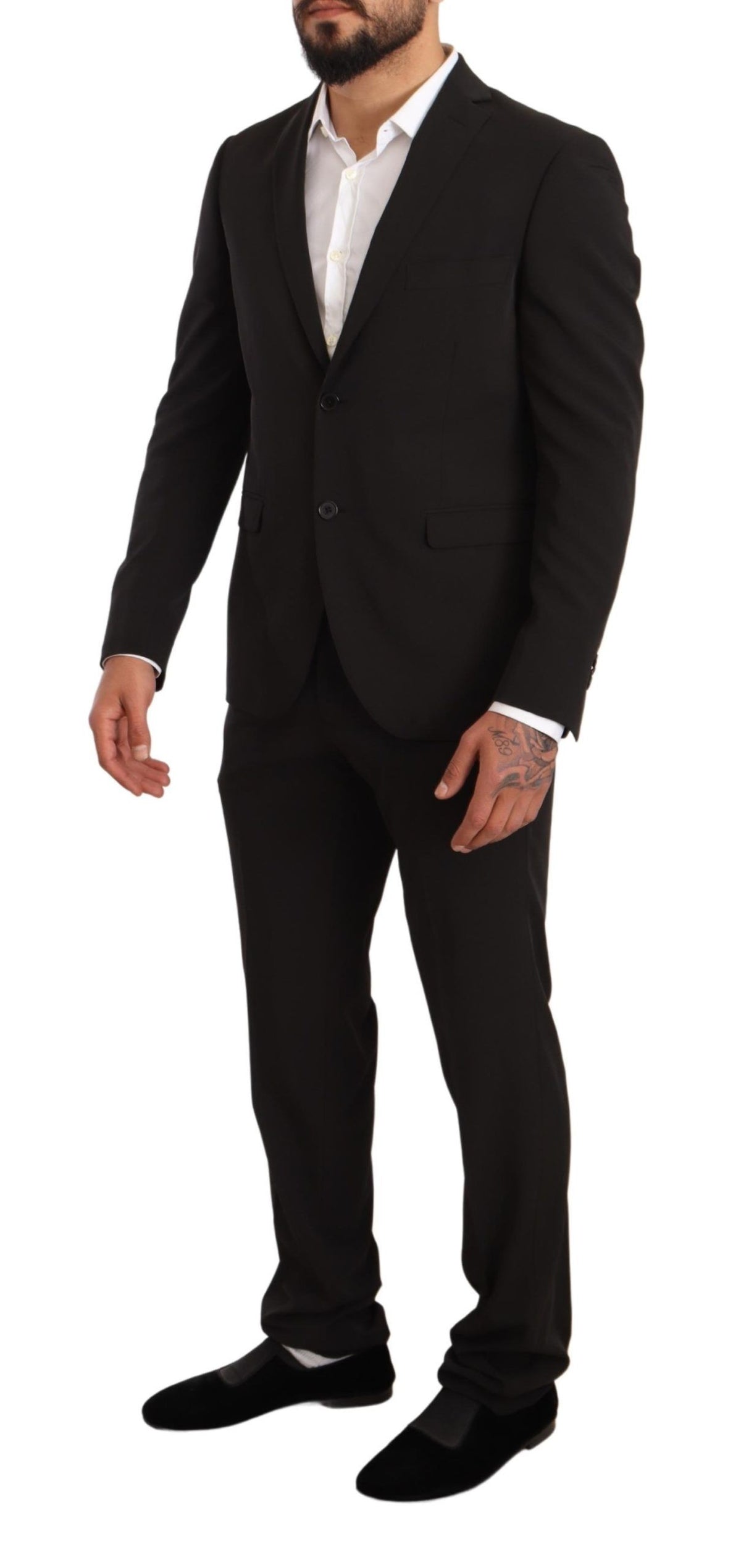 Domenico Tagliente Completo 2 pezzi slim in poliestere nero TAGLIENTE