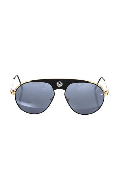 Lunettes de soleil Frankie Morello noires métallisées pour hommes