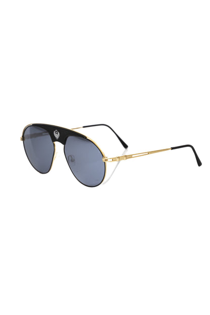 Lunettes de soleil Frankie Morello noires métallisées pour hommes