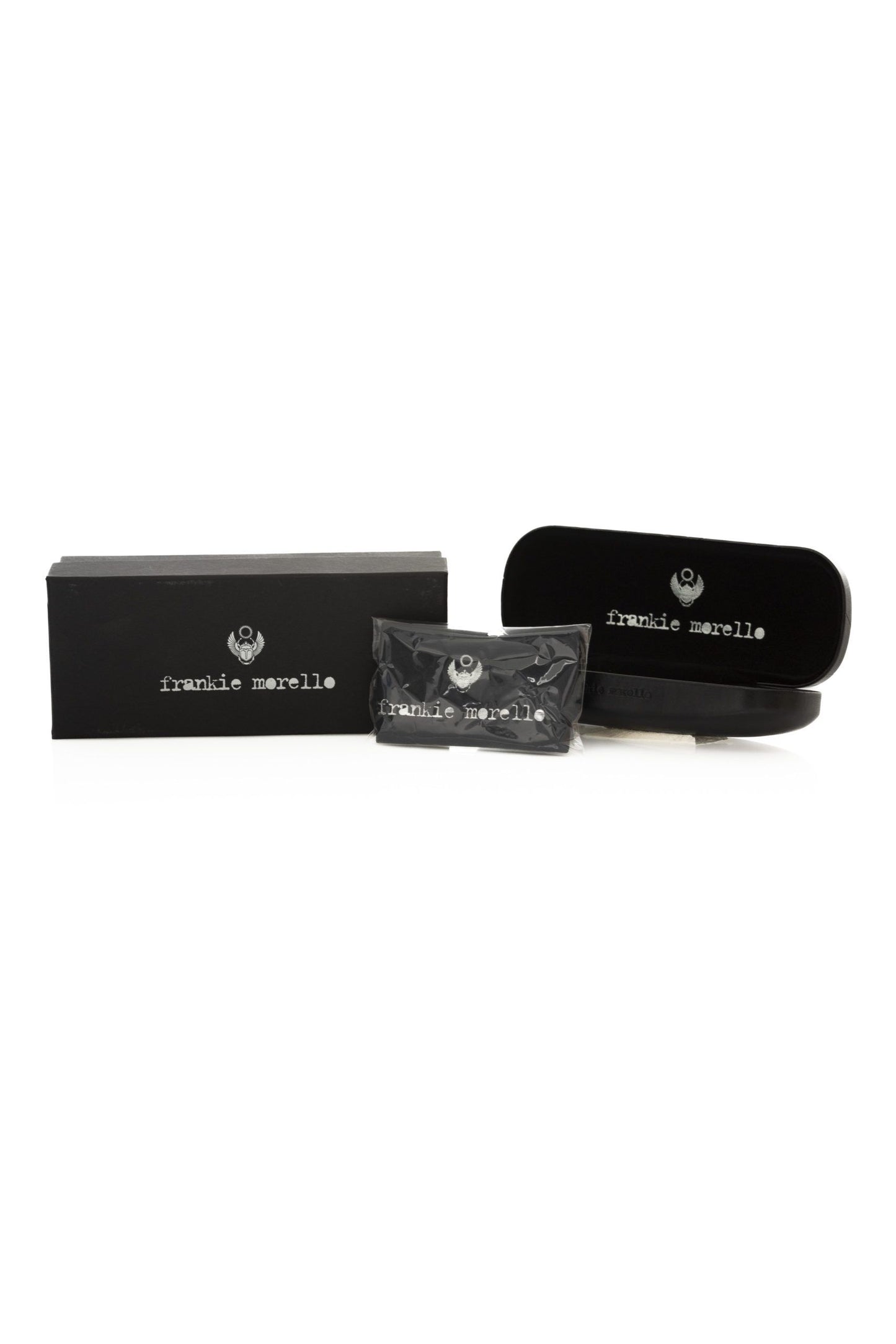 Lunettes de soleil Frankie Morello noires métallisées pour hommes