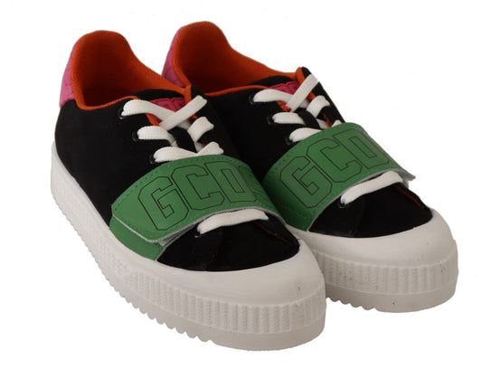 Scarpe da ginnastica basse con lacci in pelle scamosciata multicolore GCDS da donna