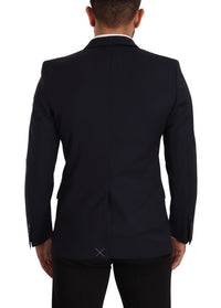 Dolce & Gabbana Dark Blue Single Breasted Coat MARTINI Blazer
