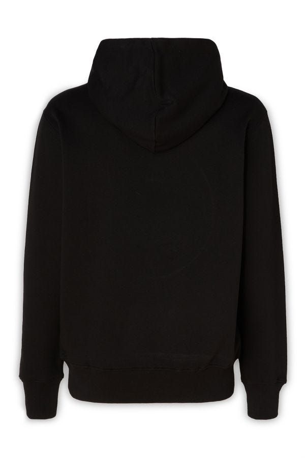Felpa con cappuccio e logo Versace Jeans in cotone nero