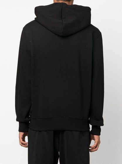 Felpa con cappuccio e logo Versace Jeans in cotone nero