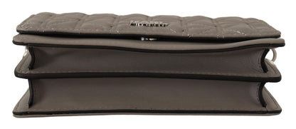 Sac bandoulière en cuir gris clair Karl Lagerfeld