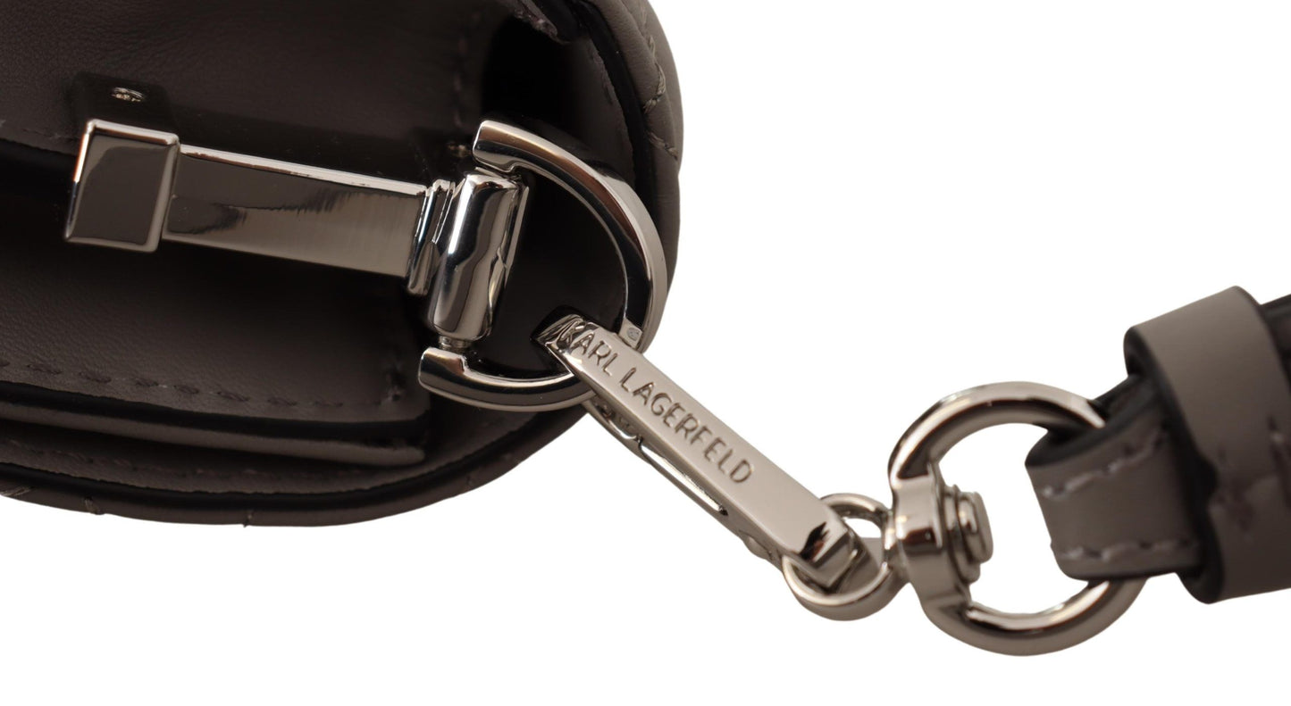 Sac bandoulière en cuir gris clair Karl Lagerfeld