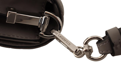 Sac bandoulière en cuir gris clair Karl Lagerfeld