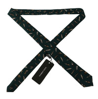 Dolce & Gabbana Black Bottle Fantasy Print Silk Adjustable Accessory Tie
