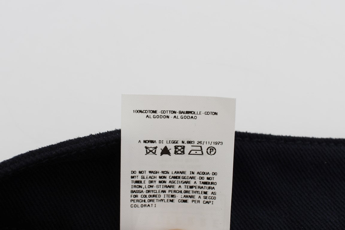 Mini-jupe en denim de coton bleu GF Ferre