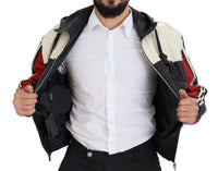 Dolce & Gabbana Black Leather Hooded Blouson Coat Jacket