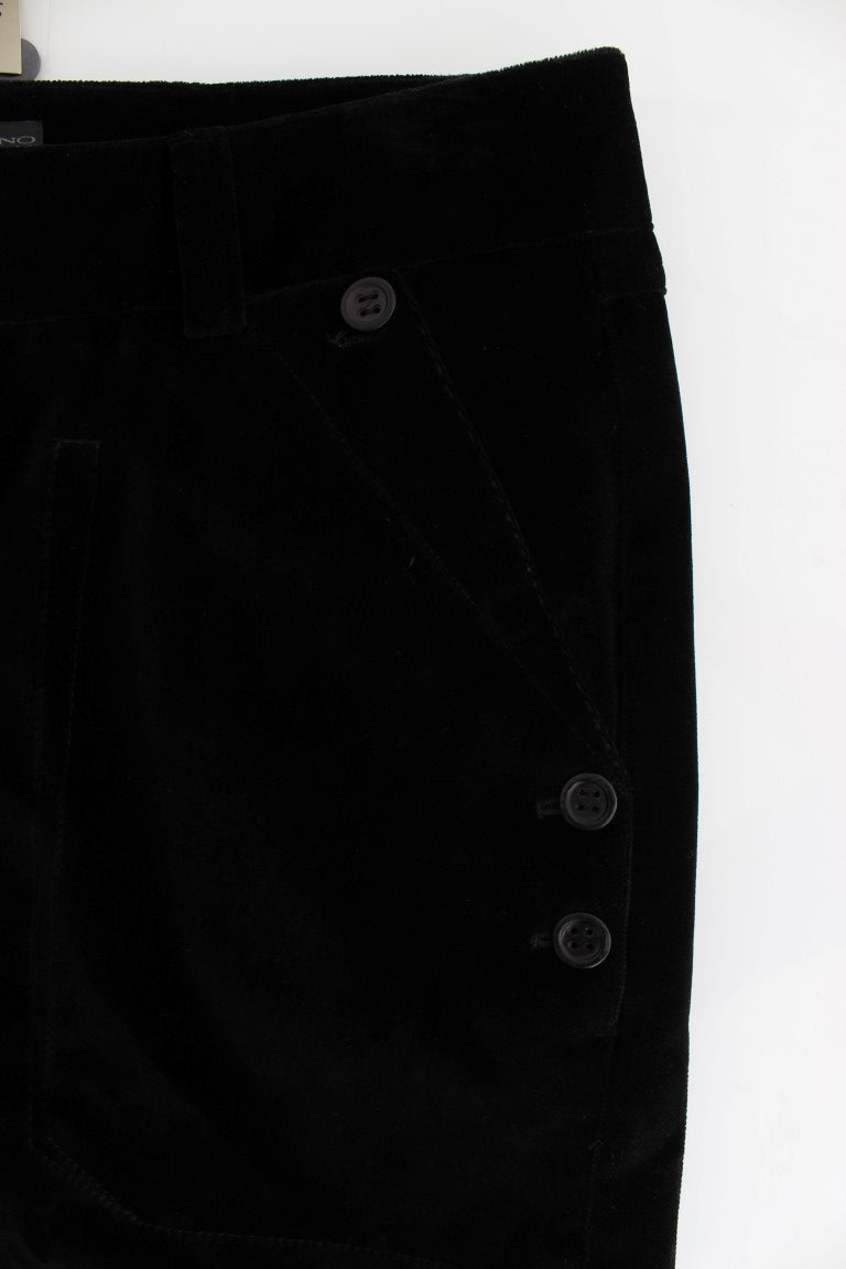 Ermanno Scervino Pantalon droit en coton velours noir