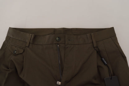 Dolce & Gabbana Green Chinos Cotton Casual Shorts