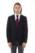 Uominitaliani Zwart Wollen Herenblazer