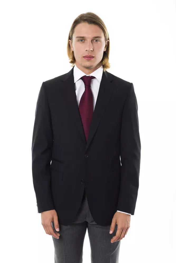 Uominitaliani Zwart Wollen Herenblazer