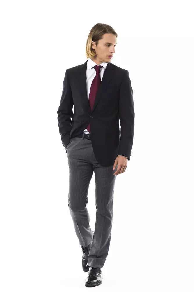 Uominitaliani Zwart Wollen Herenblazer